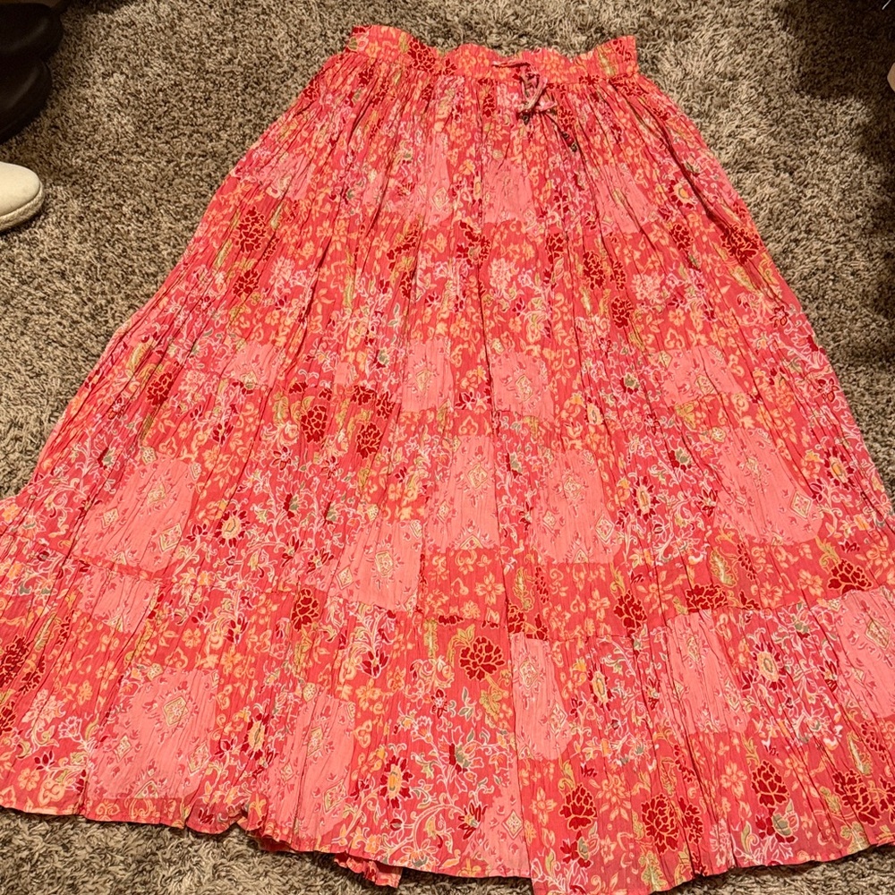 🌸Chic Floral Maxi Skirt in Vibrant Pink
